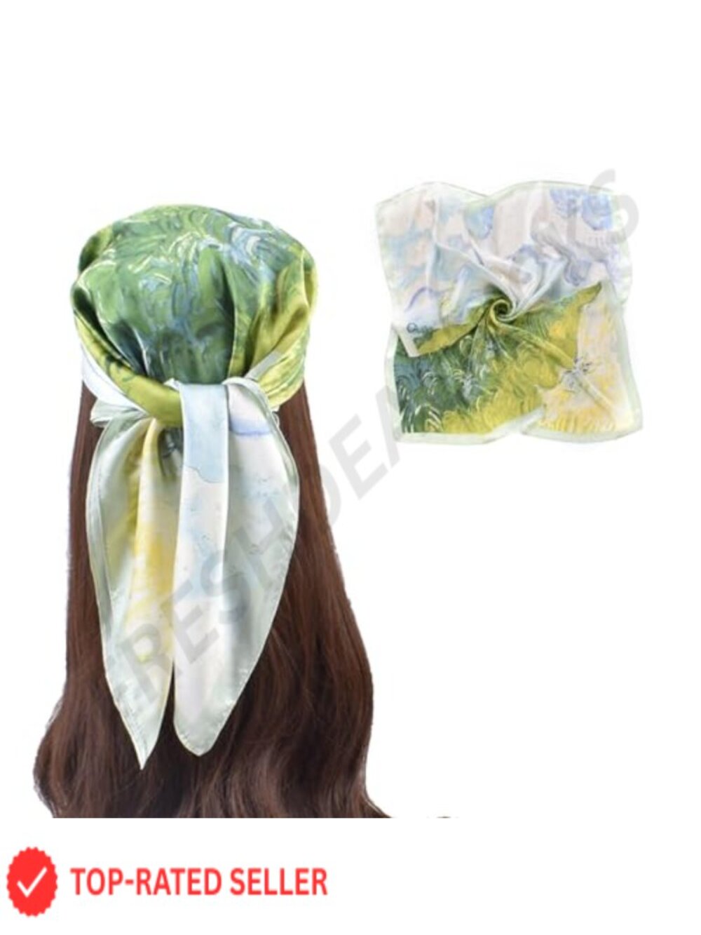 Satin Silk Head Scarf 35x35 Square Hair Wrap Neck Scarf Multifunctional